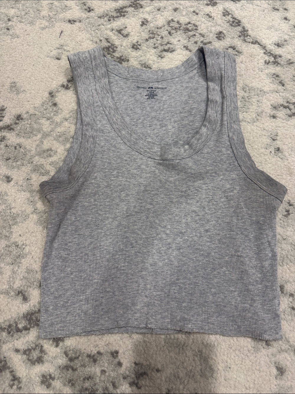 Brandy Melville Grey Ribbed Cropped Tank